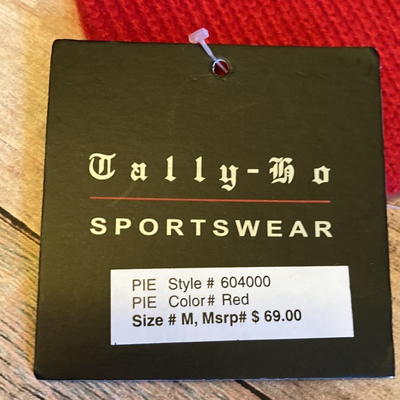 NWT Tally-Ho Sportswear M Red Zippered Sweater/Jacket 2 Pockets - Picture 7 of 7